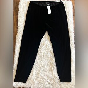 Eileen Fisher Black velvet NWT Ankle Leggings size XL